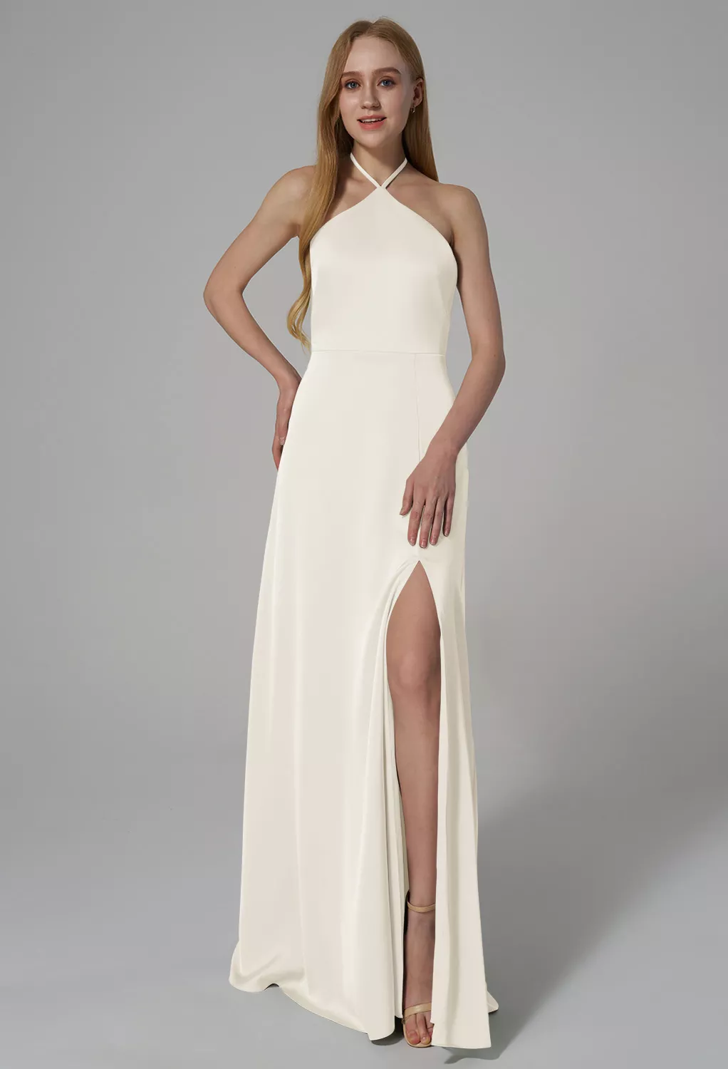 AW Sidney Ivory  Long Bridesmaid Dresses